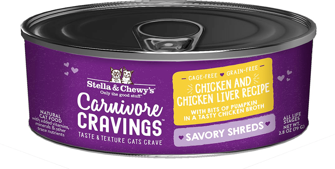 Stella & Chewys Carnivore Cravings Savory Shreds Chicken & Chicken Liver Recipe